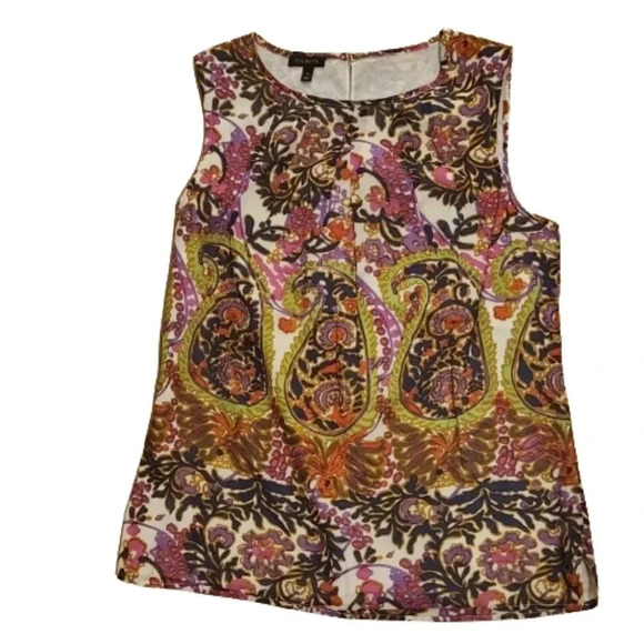 Talbots Tops - NWOT Talbots sleeveless 100% cotton, lined floral paisley top Size 4